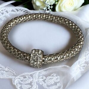 💎Vintage Popcorn Chain Bracelet with Pave Crystal Charm